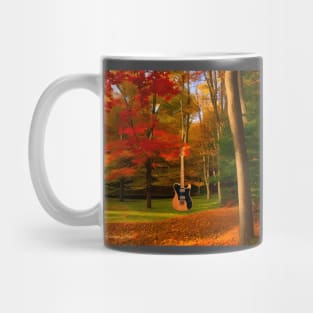 A Fender Telecaster Guitar In The Middle Of A Forest In New England During Autumn Mug